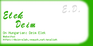 elek deim business card